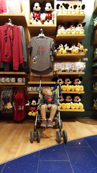 Andrew Asleep at the Disney Store