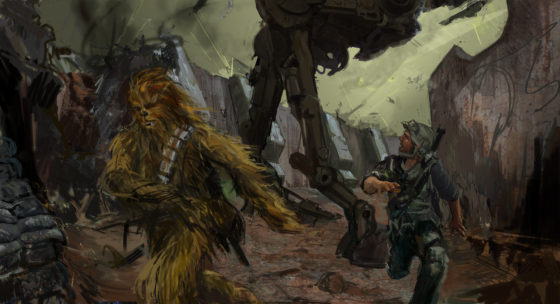 Solo Concept Art - Han and Chewie on the run
