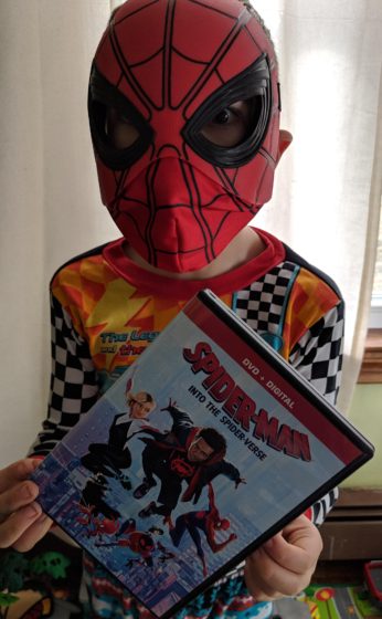 Andrew with the Spider-Man DVD