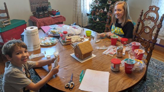 Decorating the Gingerbread House
