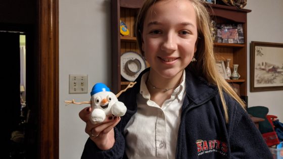 Eva and her snowman