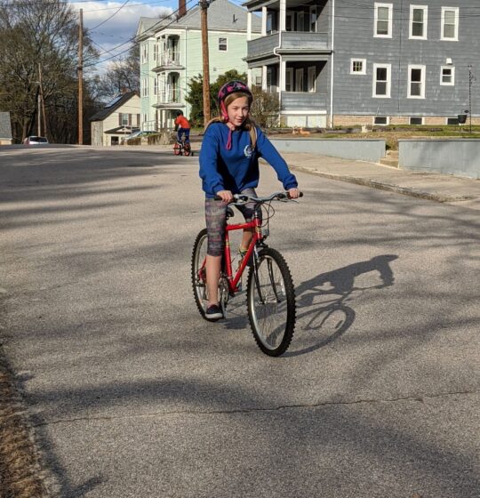 Eva on Her Bike