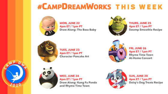 Camp DreamWorks Schedule