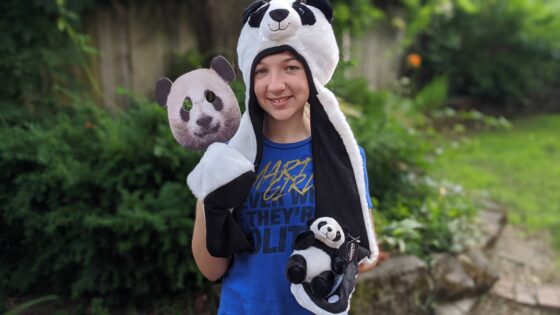 Eva in Panda Gear