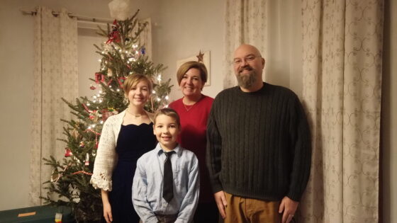 Family At Christmas Eve Dinner
